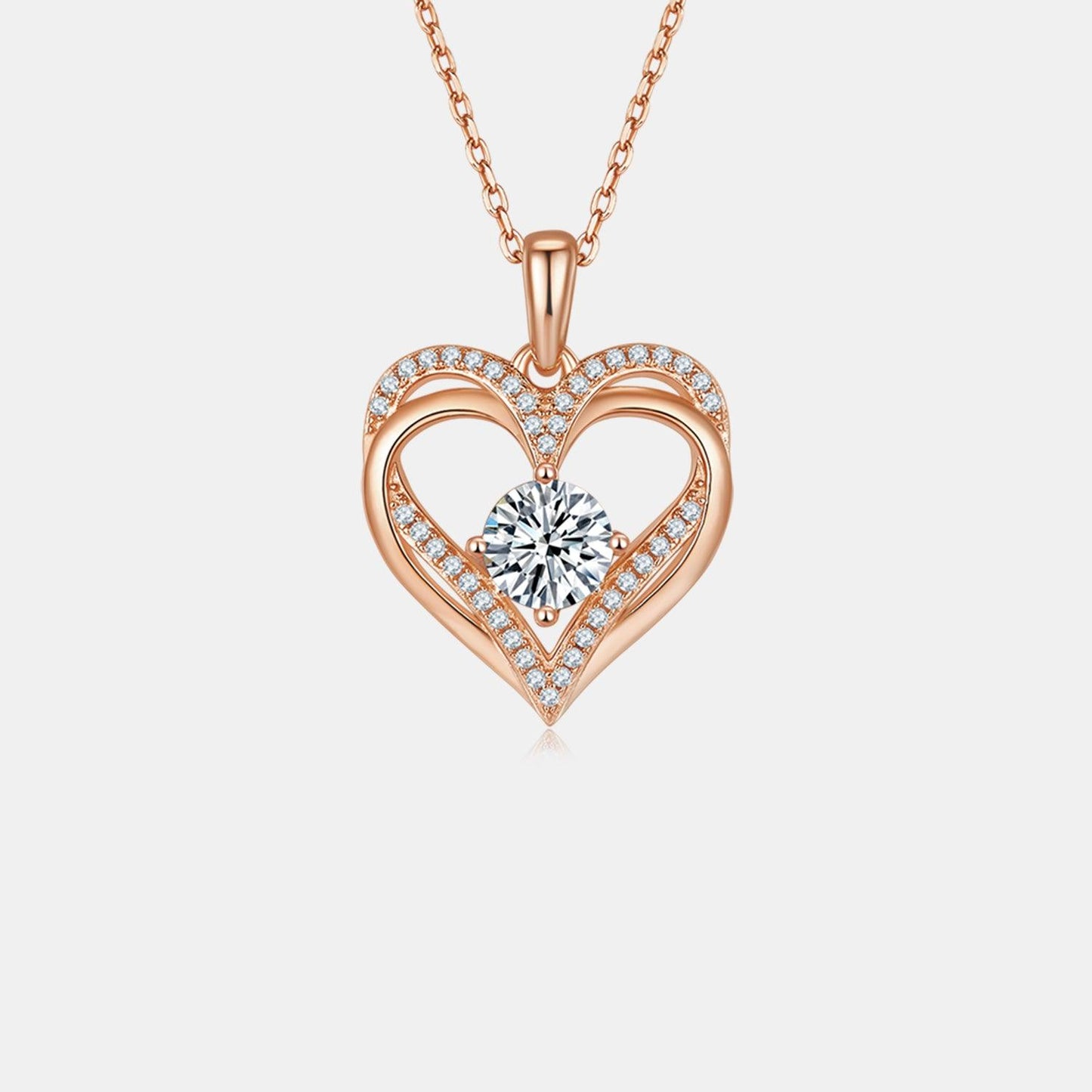 1.2 Carat Moissanite 925 Sterling Silver Heart Necklace Carauana Store