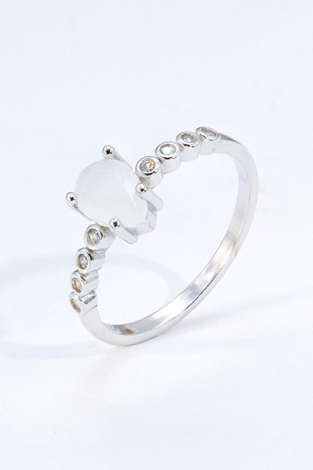 Teardrop Natural Moonstone Ring Carauana Store