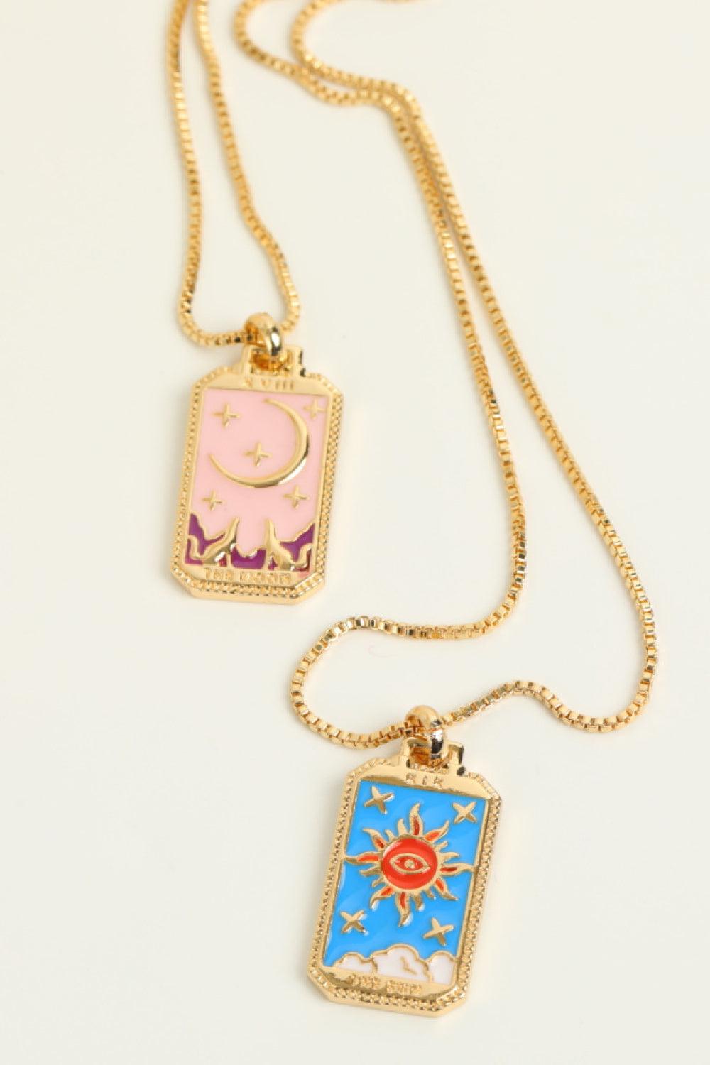 Tarot Card Pendant Copper Necklace Carauana Store