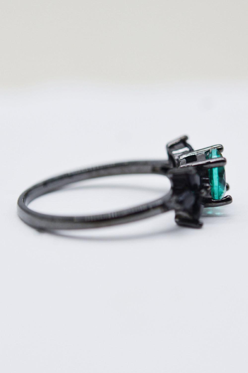 Paraiba Blue Zircon Leaf Ring Carauana Store