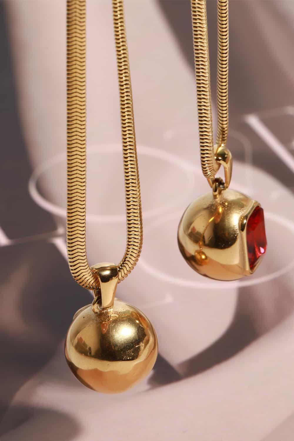 Zircon 18K Gold-Plated Geometrical Shape Pendant Necklace Carauana Store