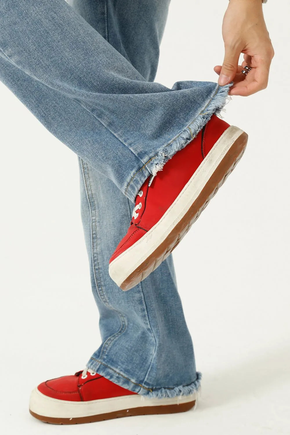 Raw Hem Jeans with Pockets Carauana Store