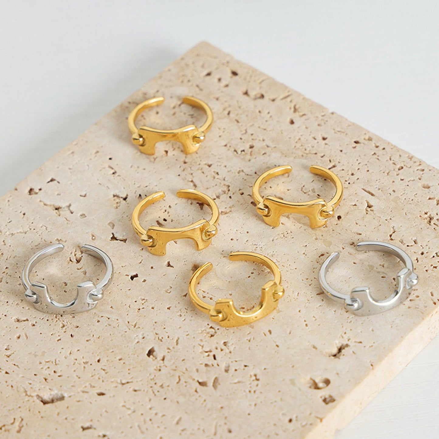 18K Gold-Plated Irregular Open Ring Carauana Store