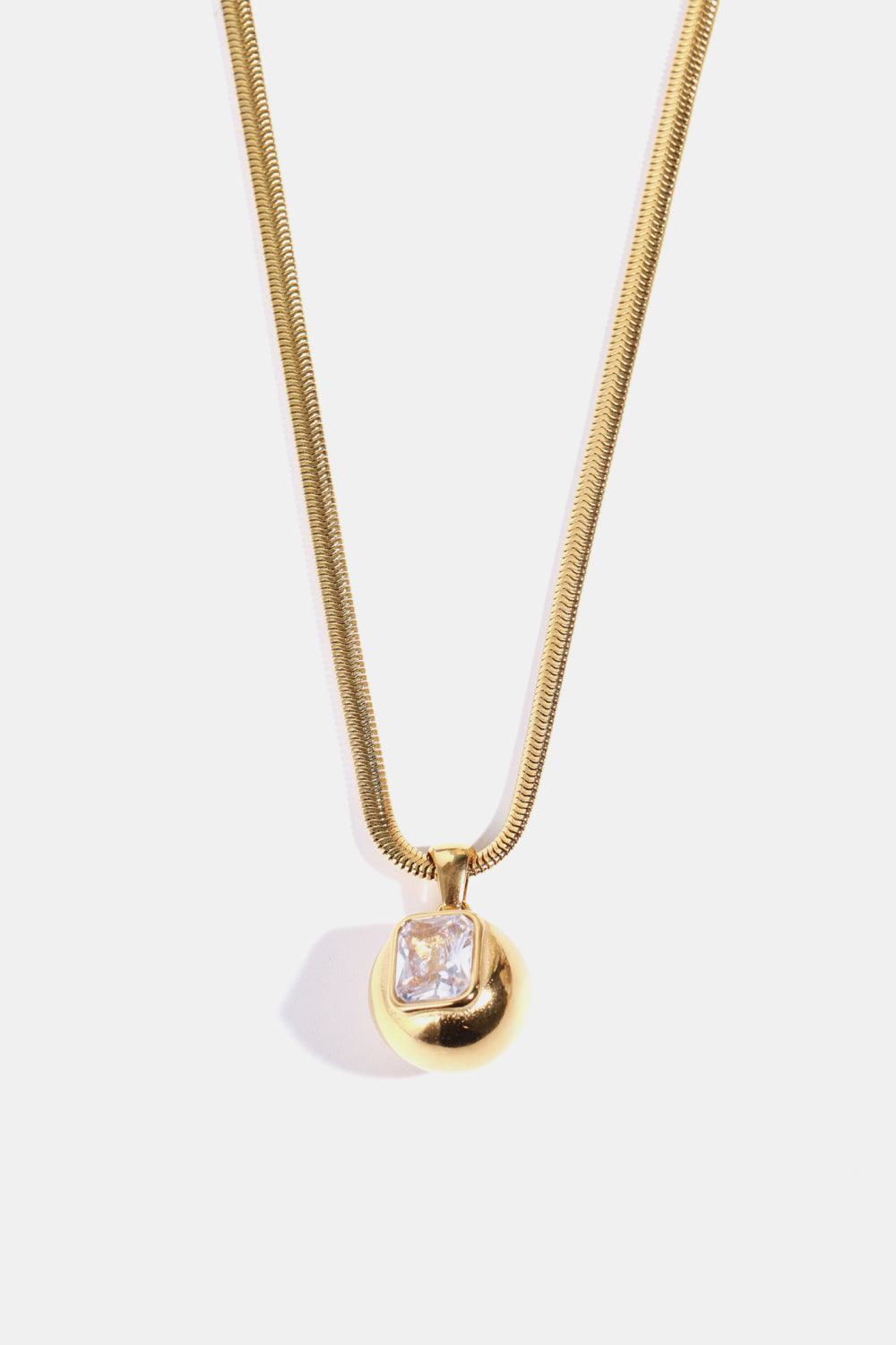 Zircon 18K Gold-Plated Geometrical Shape Pendant Necklace Carauana Store