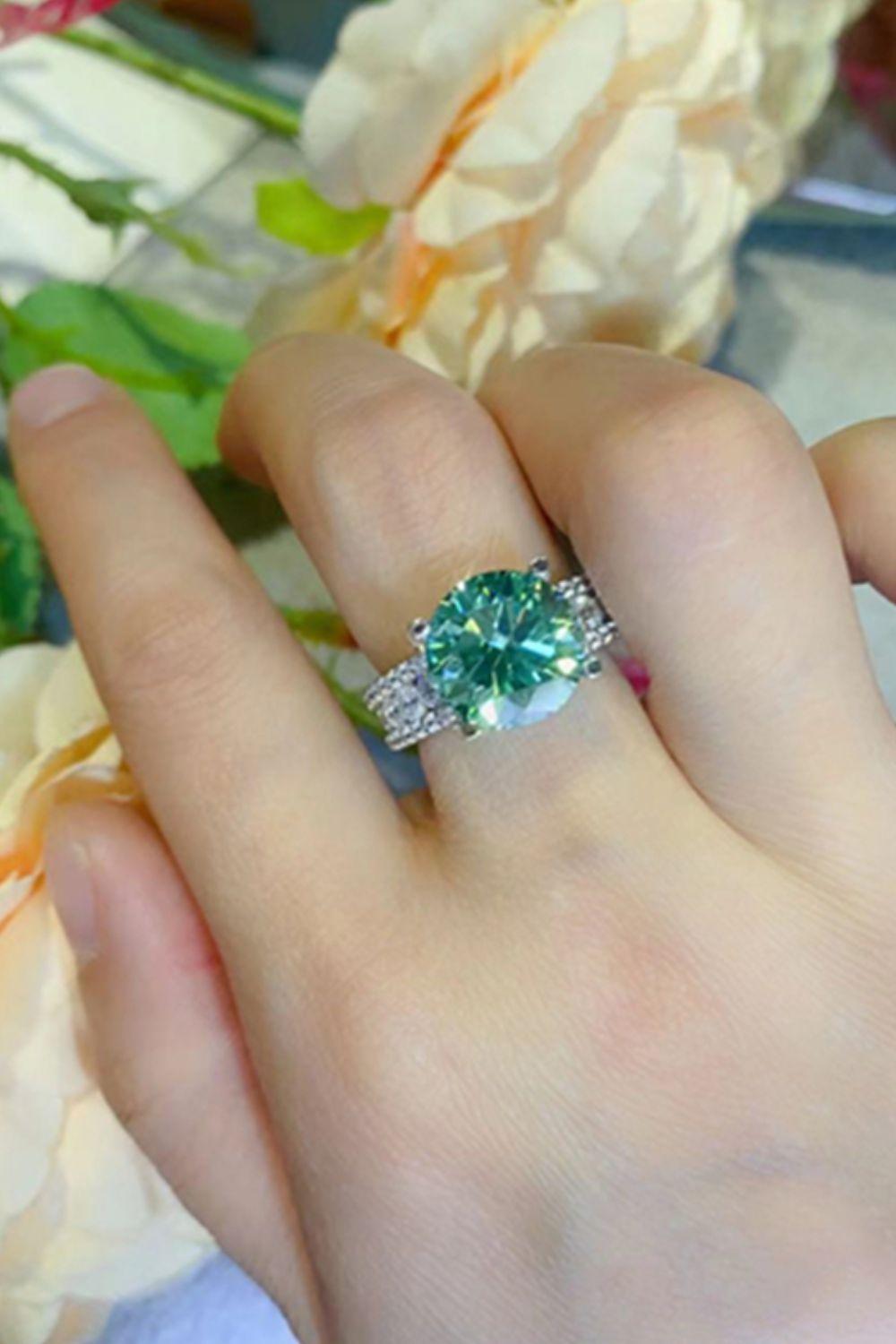 5 Carat Moissanite 4-Prong Wide Band Ring Carauana Store