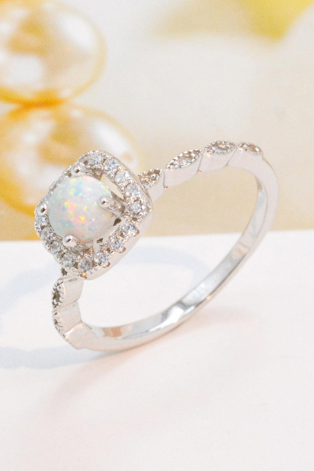 925 Sterling Silver Inlaid Opal Ring Carauana Store