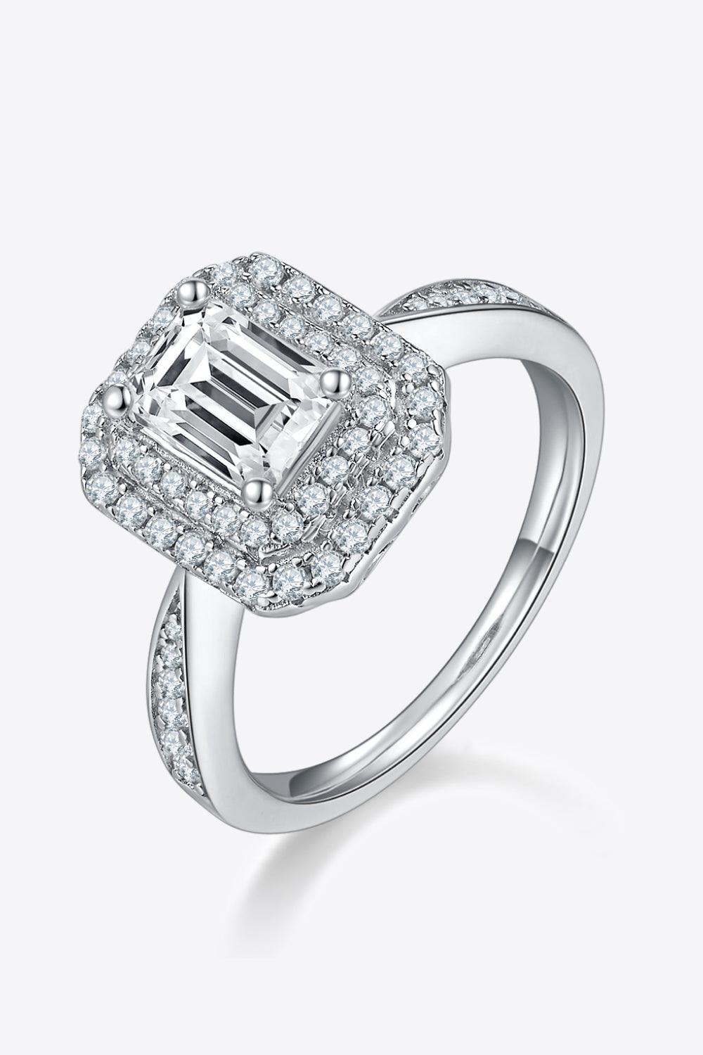Adored 1 Carat Moissanite 925 Sterling Silver Side Stone Ring Carauana Store