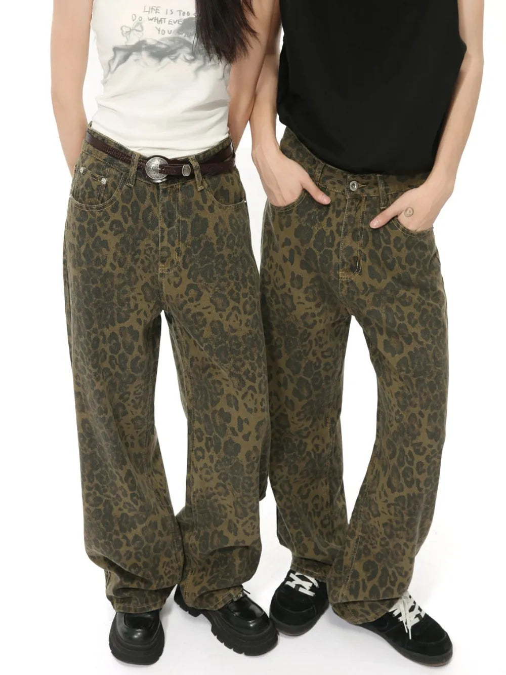 Leopard Jeans with Pockets Carauana Store