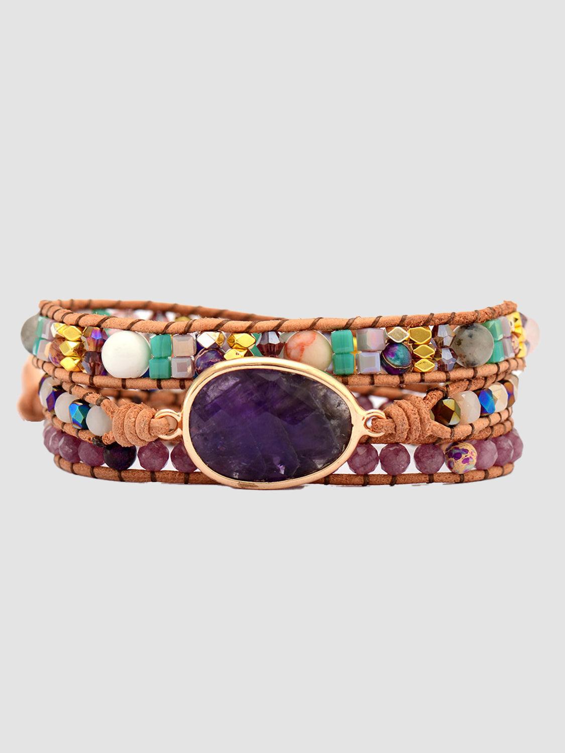 Triple-Layer Amethyst Bracelet Carauana Store