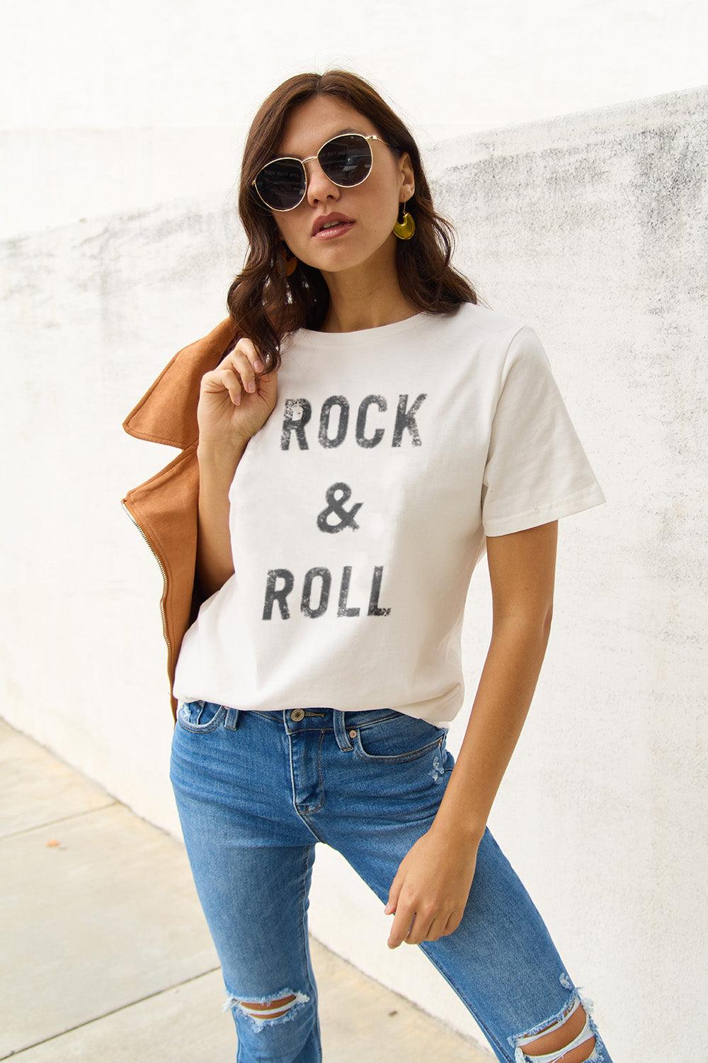 Simply Love Full Size ROCK & ROLL Short Sleeve T-Shirt Carauana Store