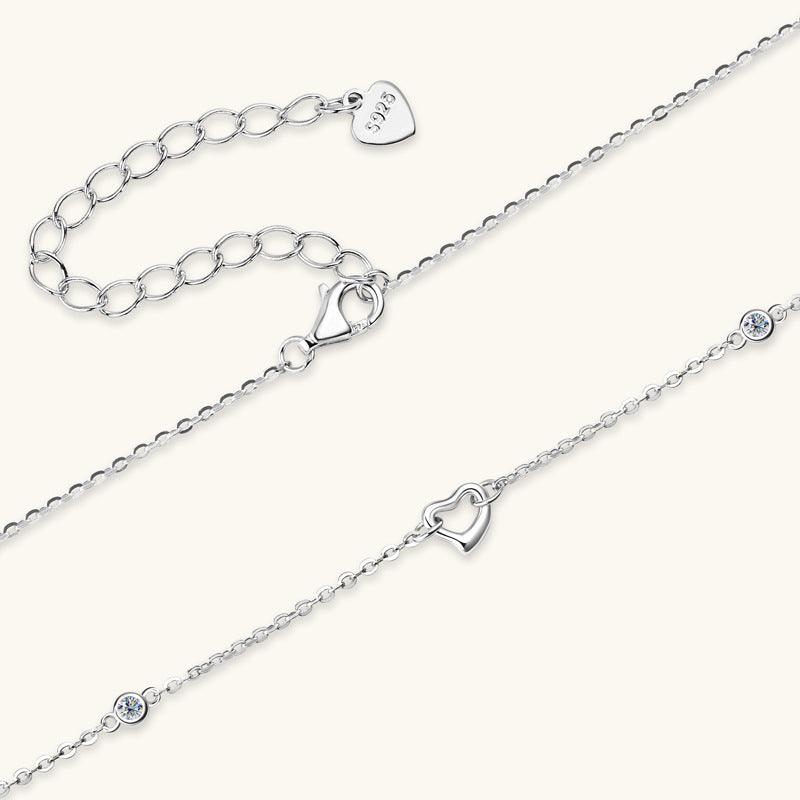 Moissanite 925 Sterling Silver Heart Necklace Carauana Store