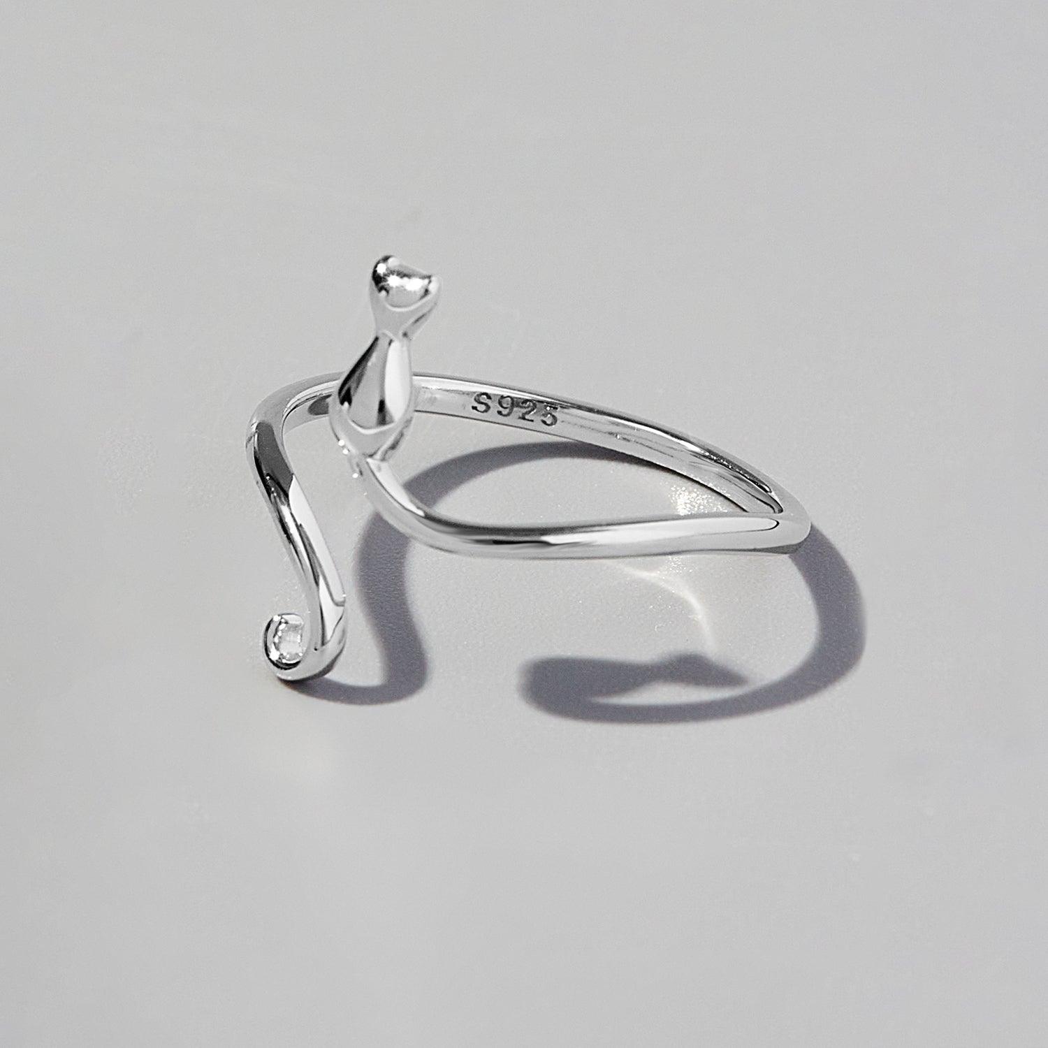 Cat Shape 925 Sterling Silver Ring Carauana Store