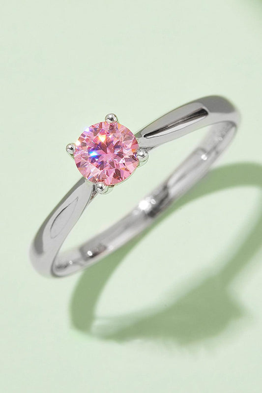 Moissanite Contrast 925 Sterling Silver Solitaire Ring Carauana Store
