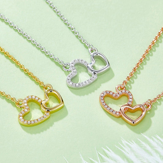 Moissanite 925 Sterling Silver Heart Necklace Carauana Store