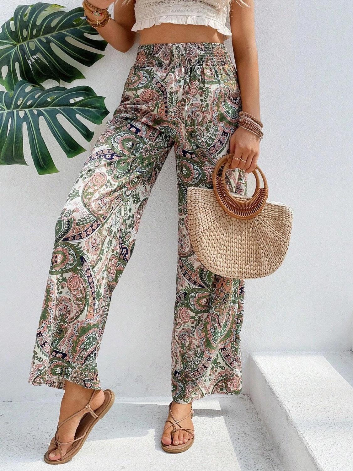 Printed Wide Leg Pants Carauana Store