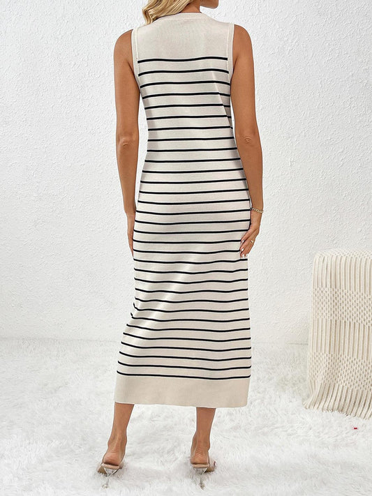 Round Neck Sleeve Midi Knit Dress Carauana Store