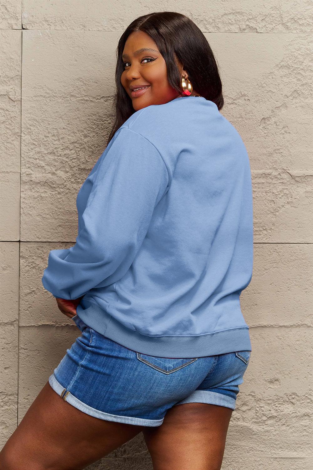 Simply Love Full Size 2024 Round Neck Dropped Shoulder Sweatshirt Carauana Store