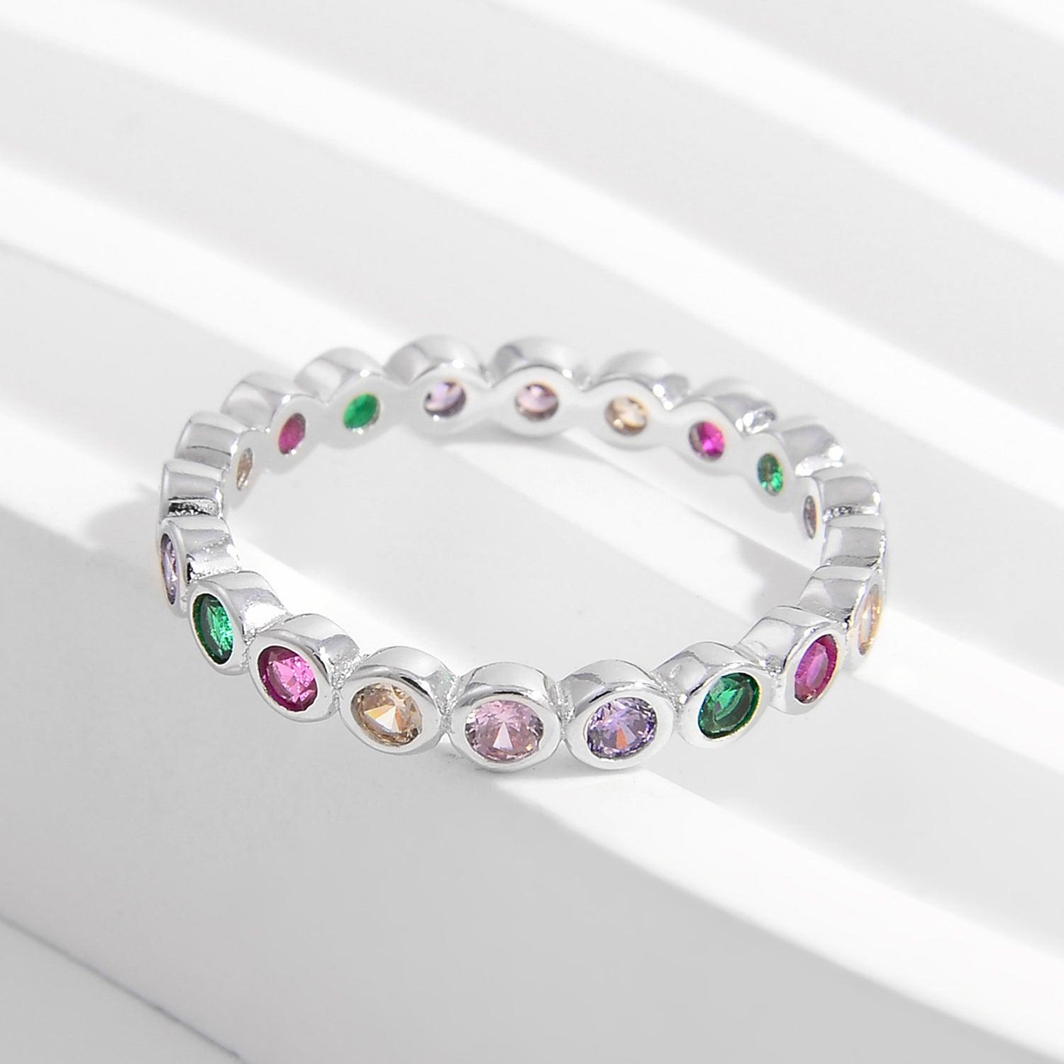925 Sterling Silver Contrast Zircon Ring Carauana Store