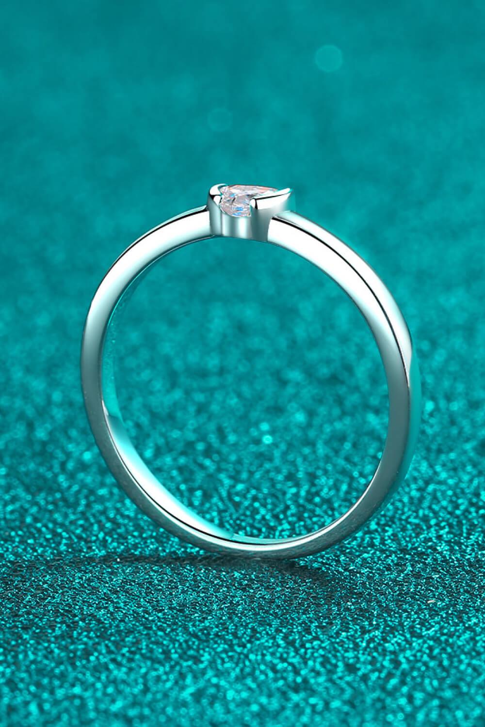 Heart-Shaped Moissanite Solitaire Ring Carauana Store