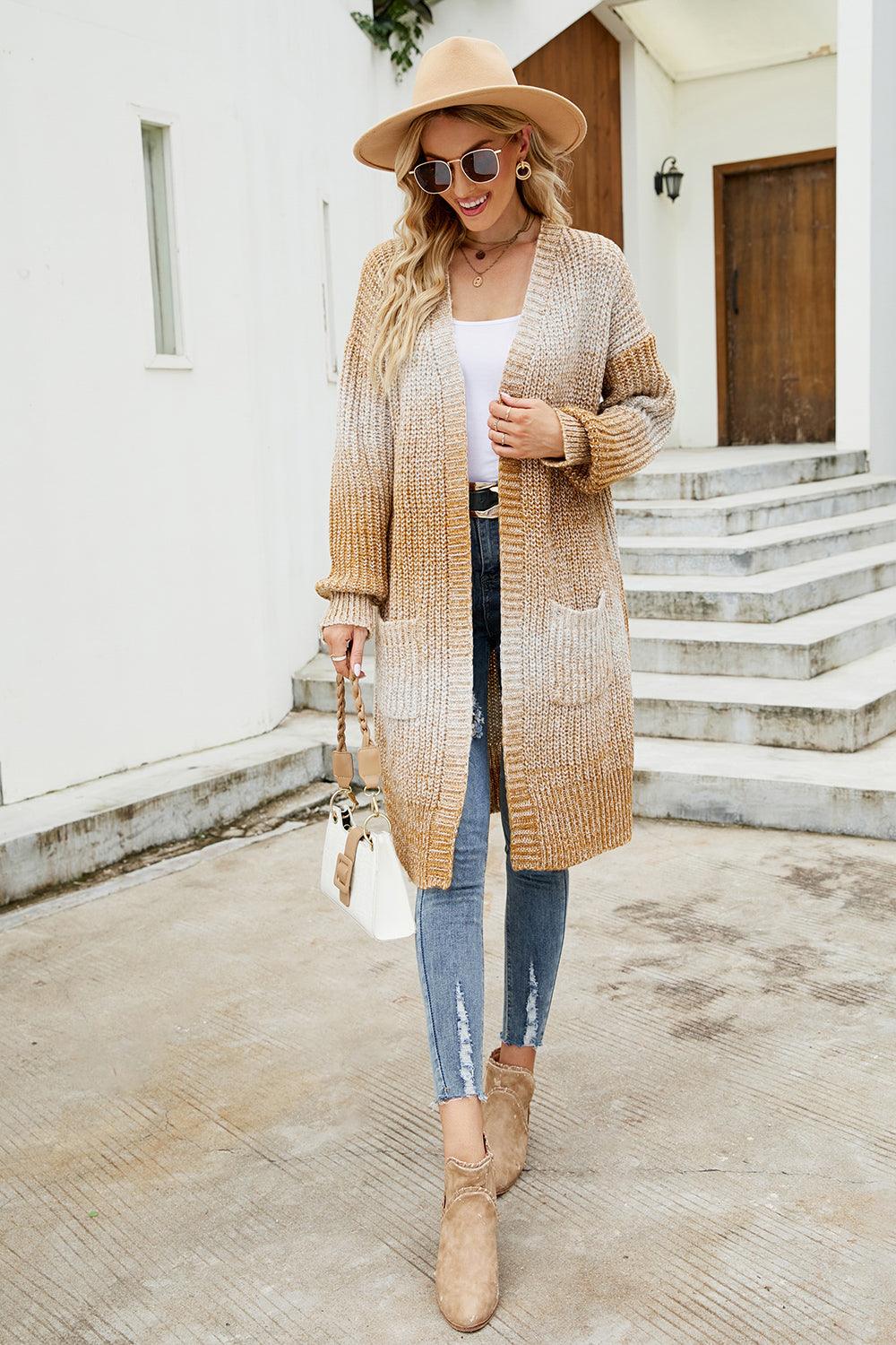 Gradient Open Front Cardigan Carauana Store