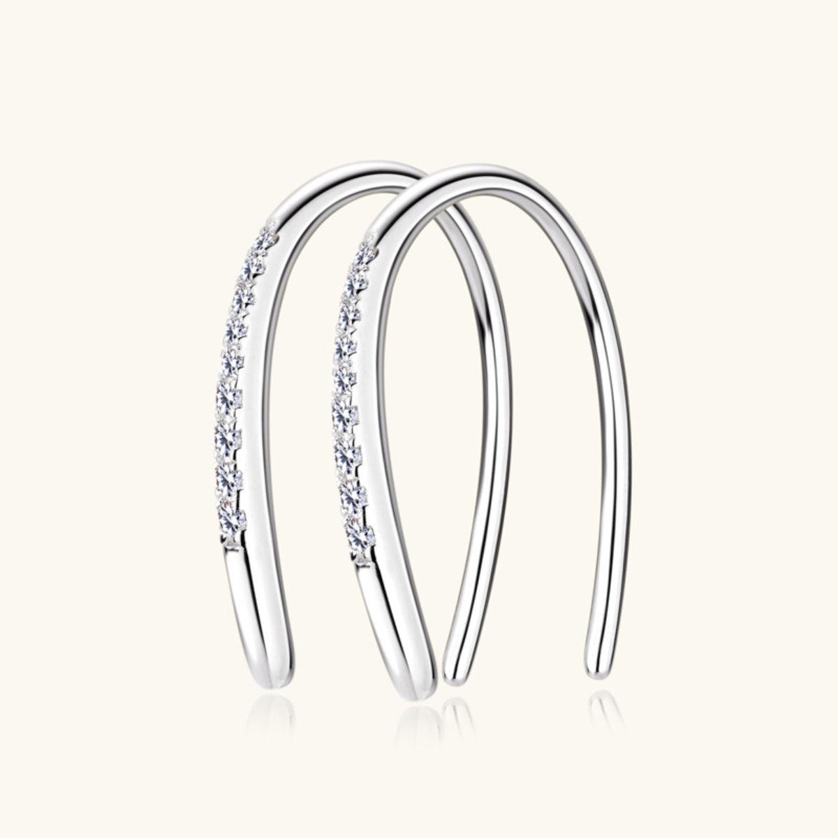 Moissanite 925 Sterling Silver U Shape Earrings Carauana Store