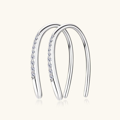 Moissanite 925 Sterling Silver U Shape Earrings Carauana Store