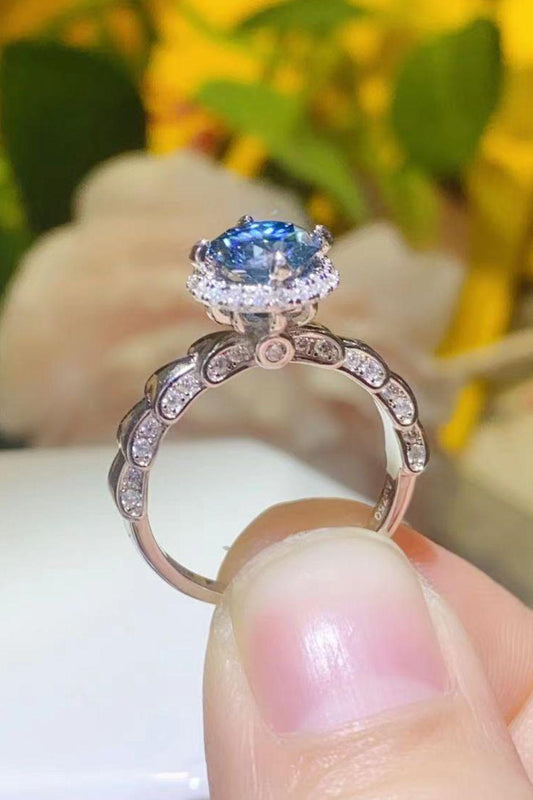 925 Sterling Silver 1 Carat Moissanite Cluster Ring Carauana Store