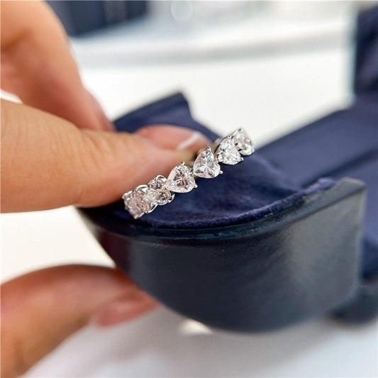 2.1 Carat 925 Sterling Silver Moissanite Heart Ring Carauana Store
