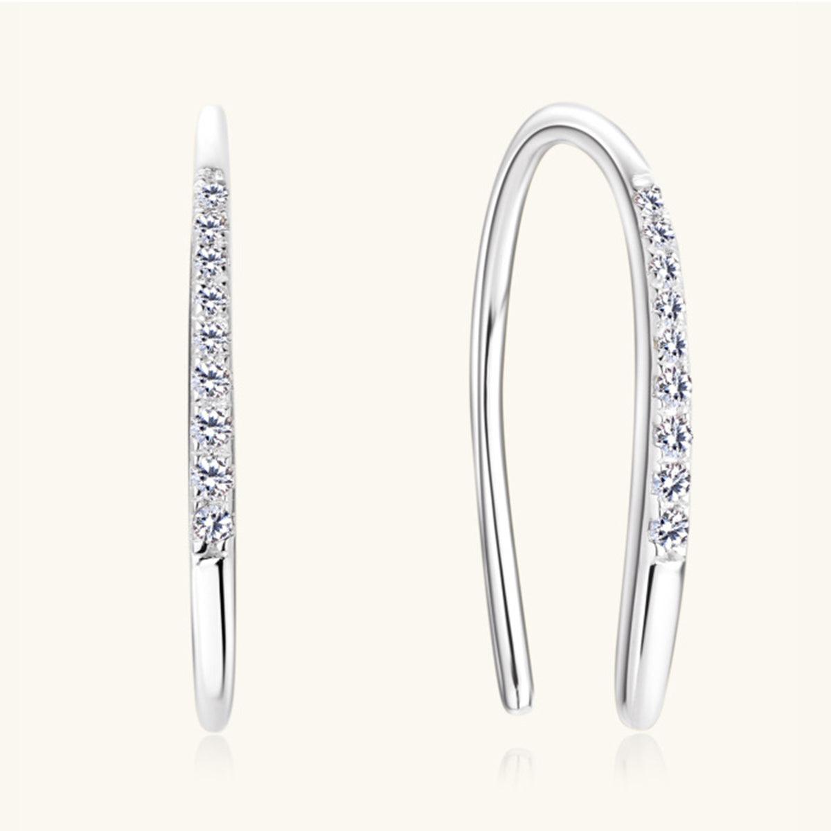 Moissanite 925 Sterling Silver U Shape Earrings Carauana Store