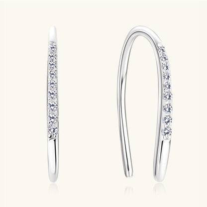 Moissanite 925 Sterling Silver U Shape Earrings Carauana Store