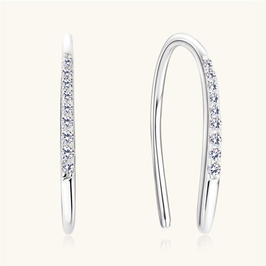 Moissanite 925 Sterling Silver U Shape Earrings Carauana Store