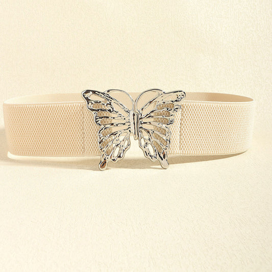 Butterfly Alloy Buckle Elastic Belt Carauana Store