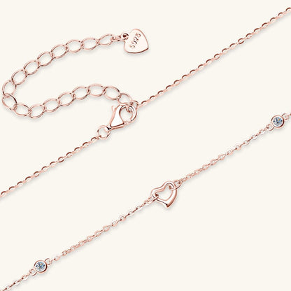 Moissanite 925 Sterling Silver Heart Necklace Carauana Store