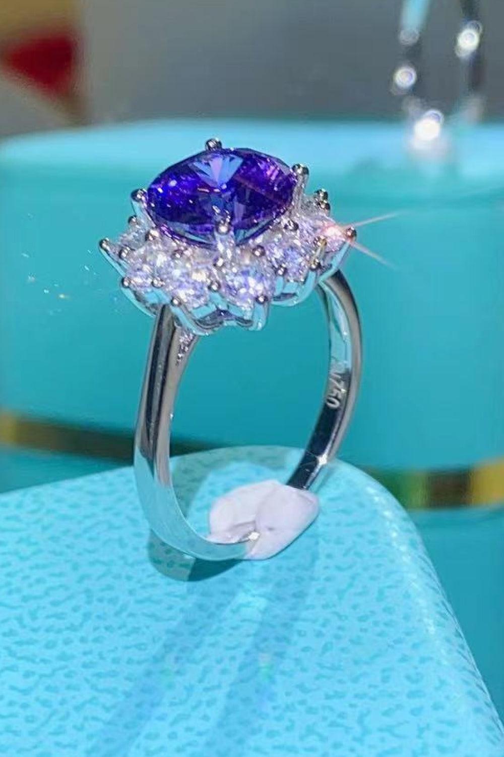 Hopeful Romance 2 Carat Moissanite Platinum-Plated Ring Carauana Store