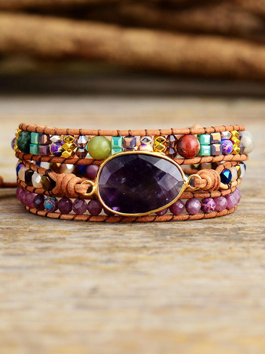 Triple-Layer Amethyst Bracelet Carauana Store