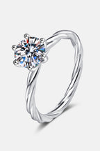 1 Carat Moissanite 6-Prong Twisted Ring Carauana Store