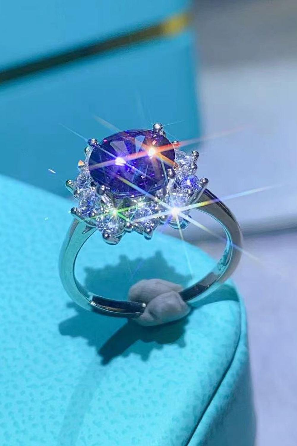 Hopeful Romance 2 Carat Moissanite Platinum-Plated Ring Carauana Store