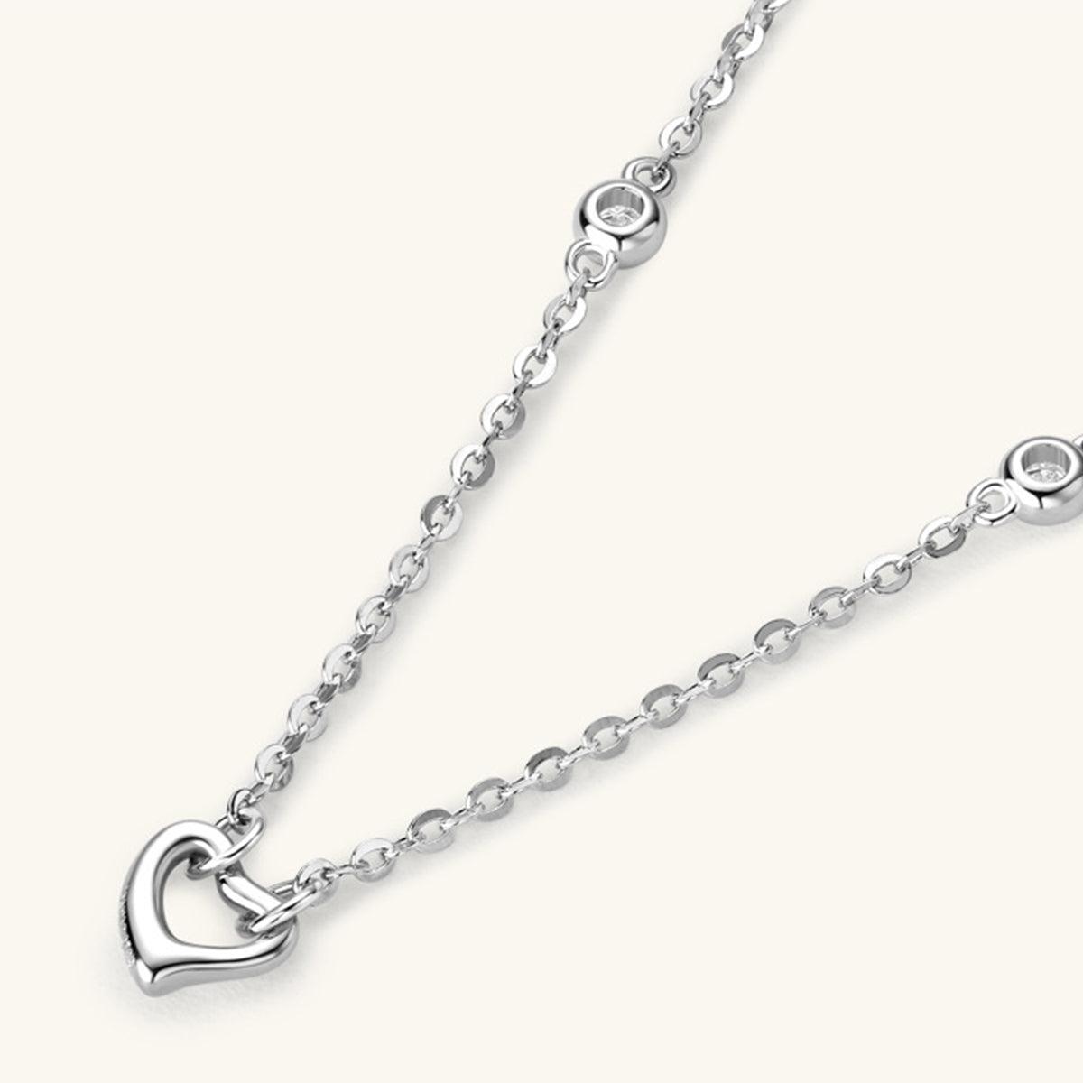 Moissanite 925 Sterling Silver Heart Necklace Carauana Store