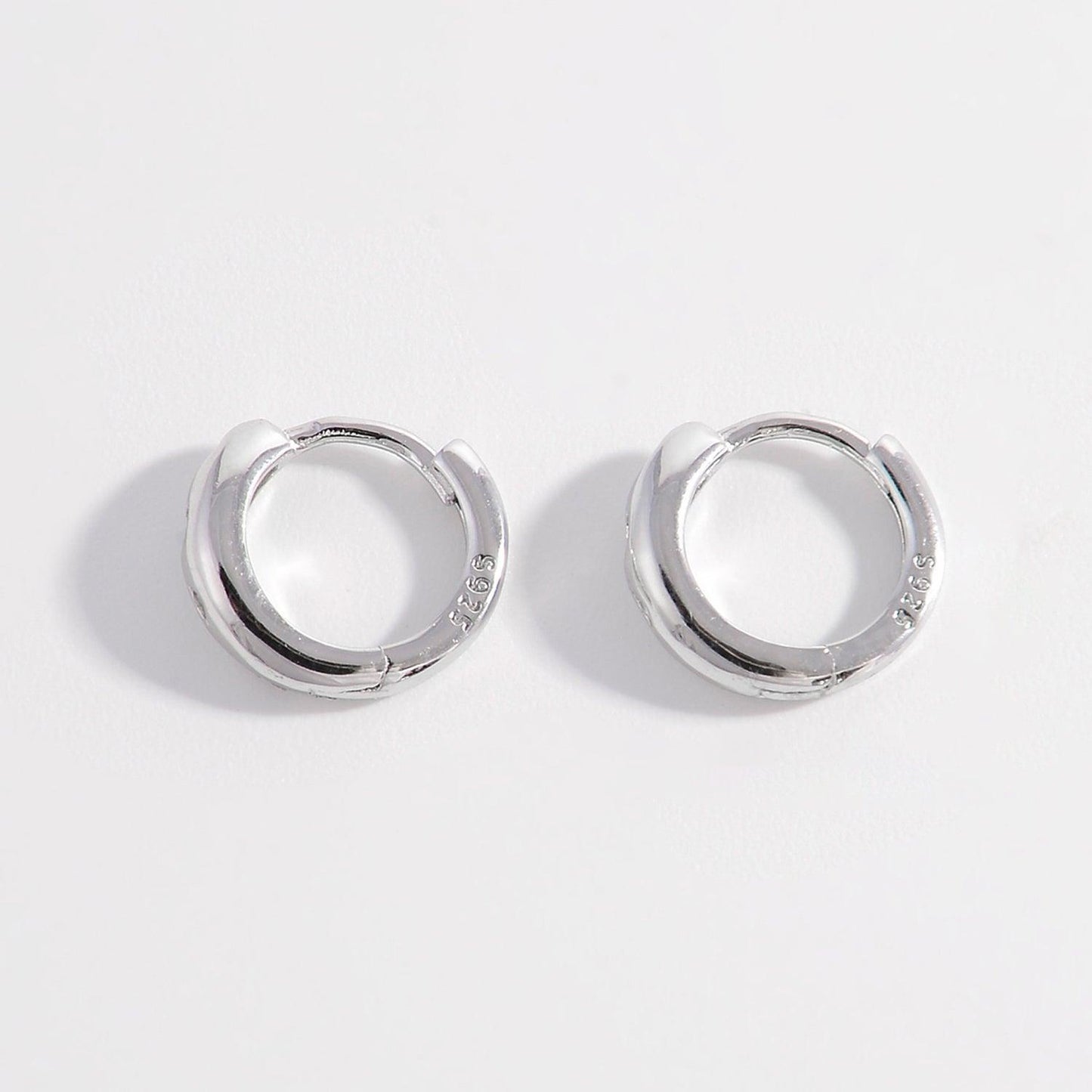 925 Sterling Silver Inlaid Zircon Huggie Earrings Carauana Store