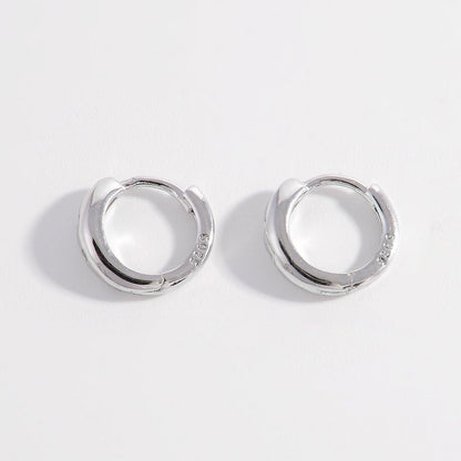 925 Sterling Silver Inlaid Zircon Huggie Earrings Carauana Store