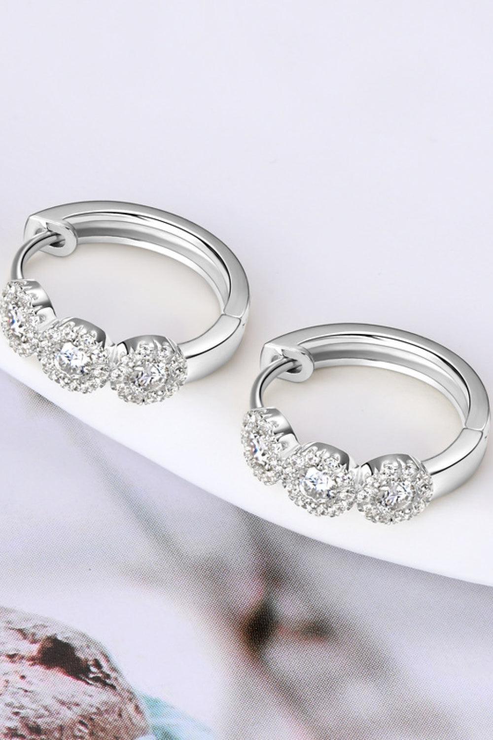 Moissanite 925 Sterling Silver Huggie Earrings Carauana Store