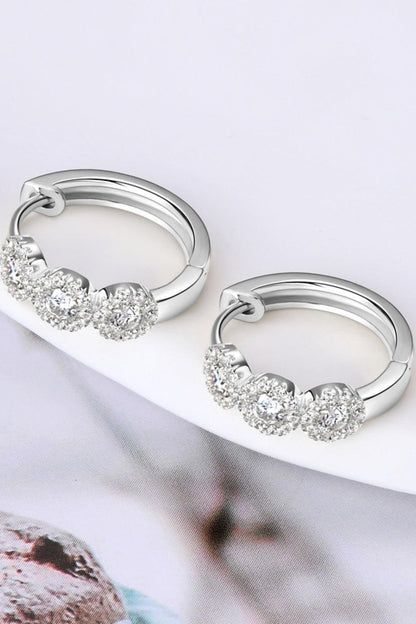 Moissanite 925 Sterling Silver Huggie Earrings Carauana Store