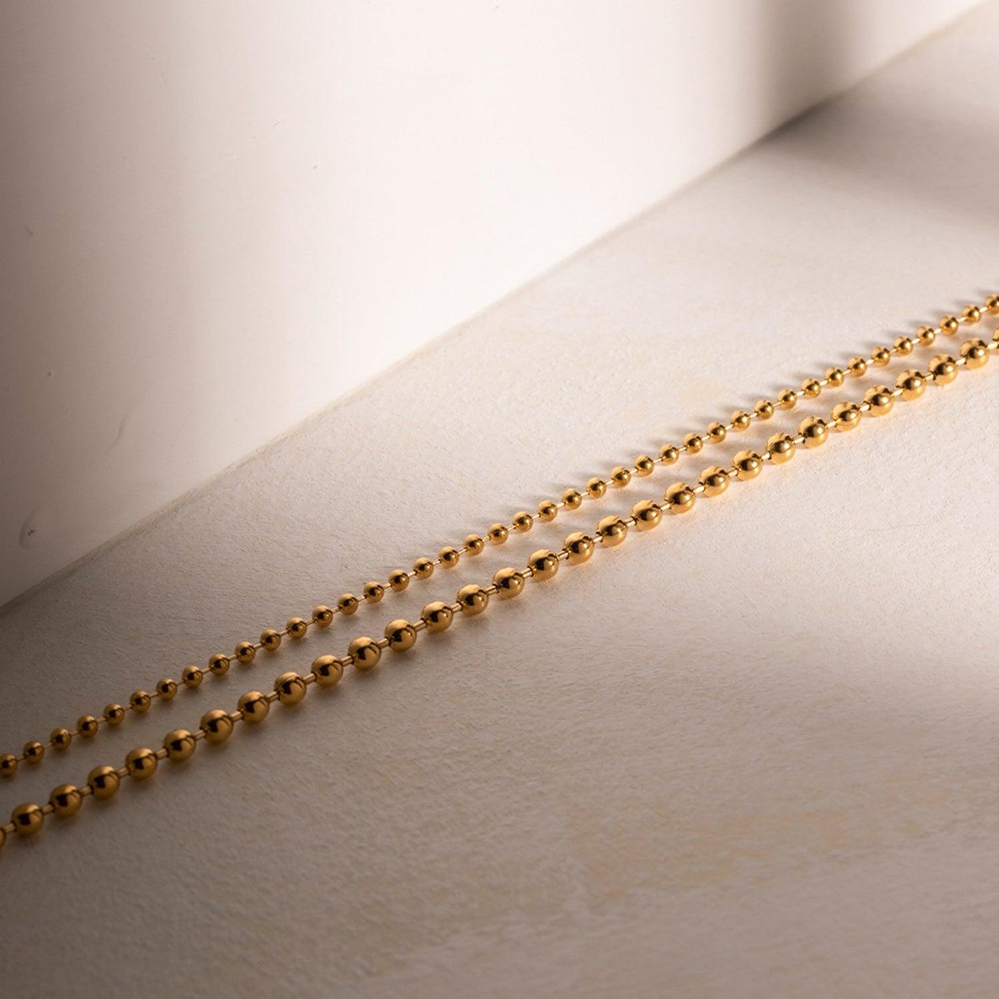 18K Gold-Plated Lobster Closure Bead Necklace Carauana Store