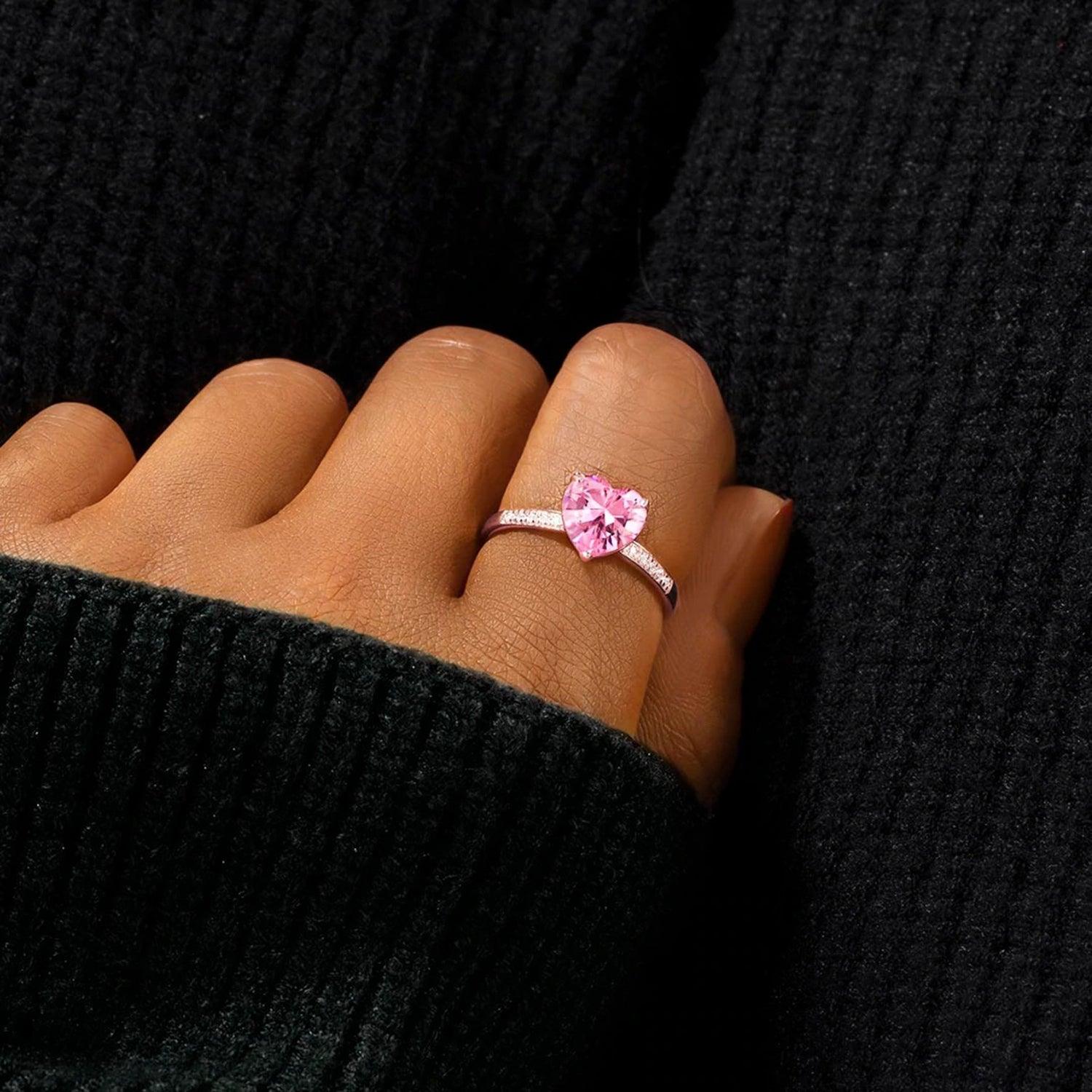 Heart Zircon 925 Sterling Silver Ring Carauana Store