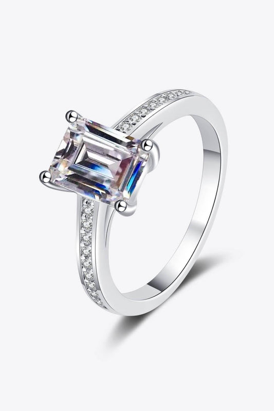 925 Sterling Silver Side Stone Moissanite Ring Carauana Store