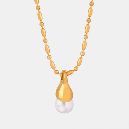 Titanium Steel Pearl Pendant Necklace Carauana Store