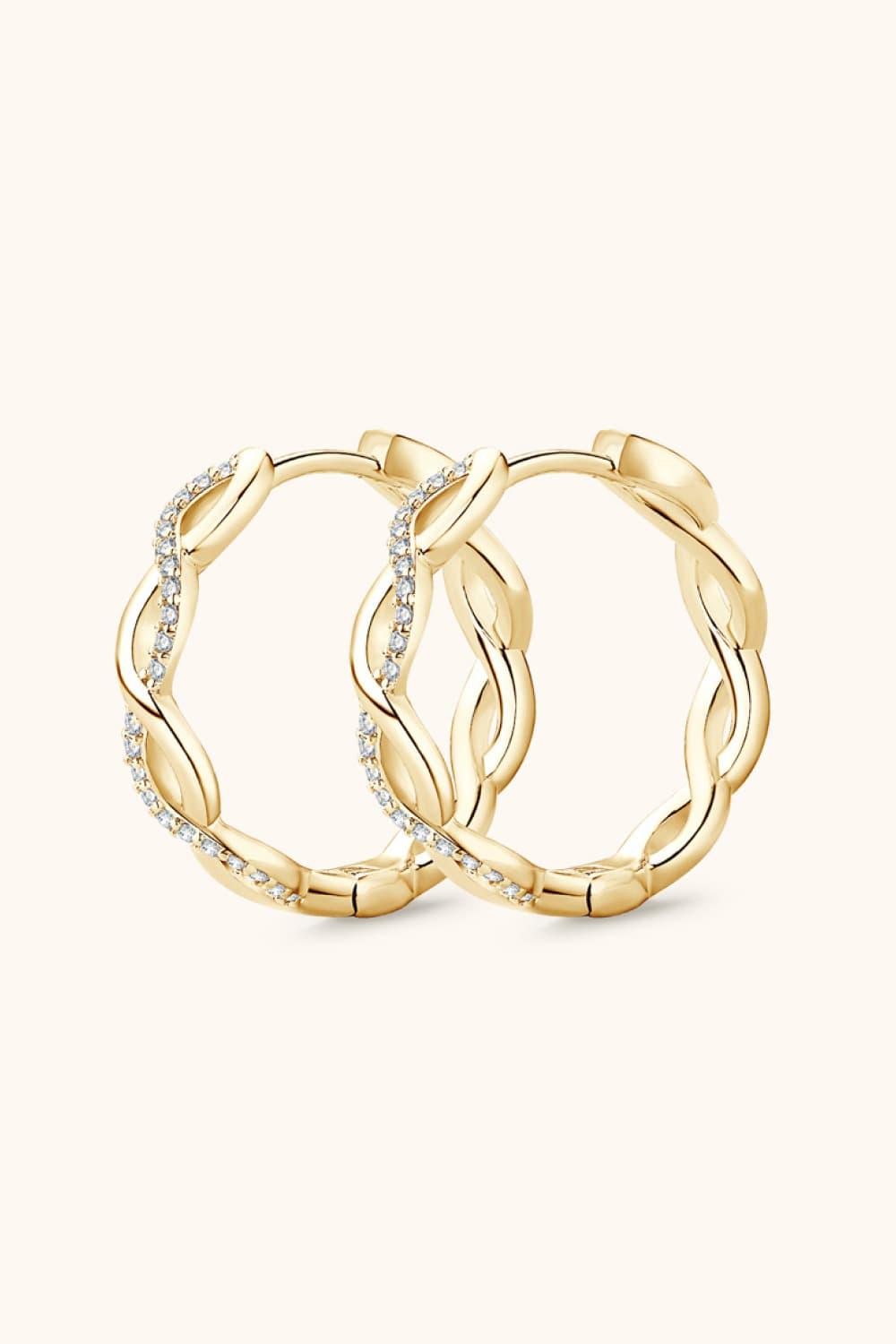 Moissanite Crisscross Hoop Earrings Carauana Store