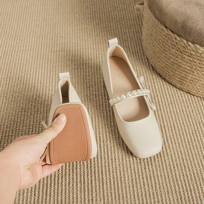 Square Toe Block Heels Pumps Carauana Store