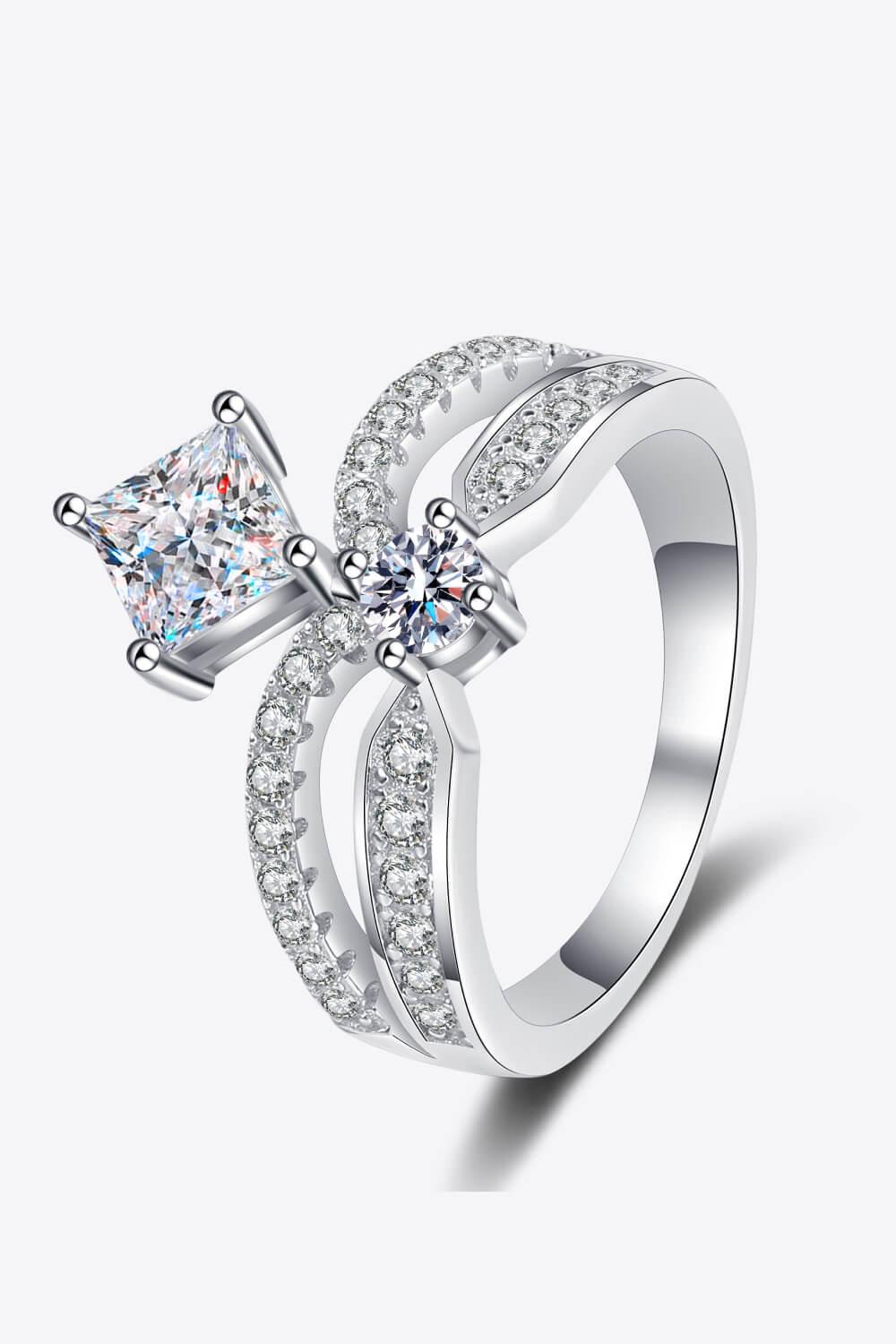 925 Sterling Silver Moissanite Crown Ring Carauana Store