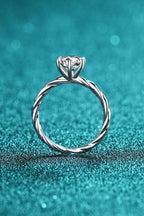 1 Carat Moissanite 6-Prong Twisted Ring Carauana Store